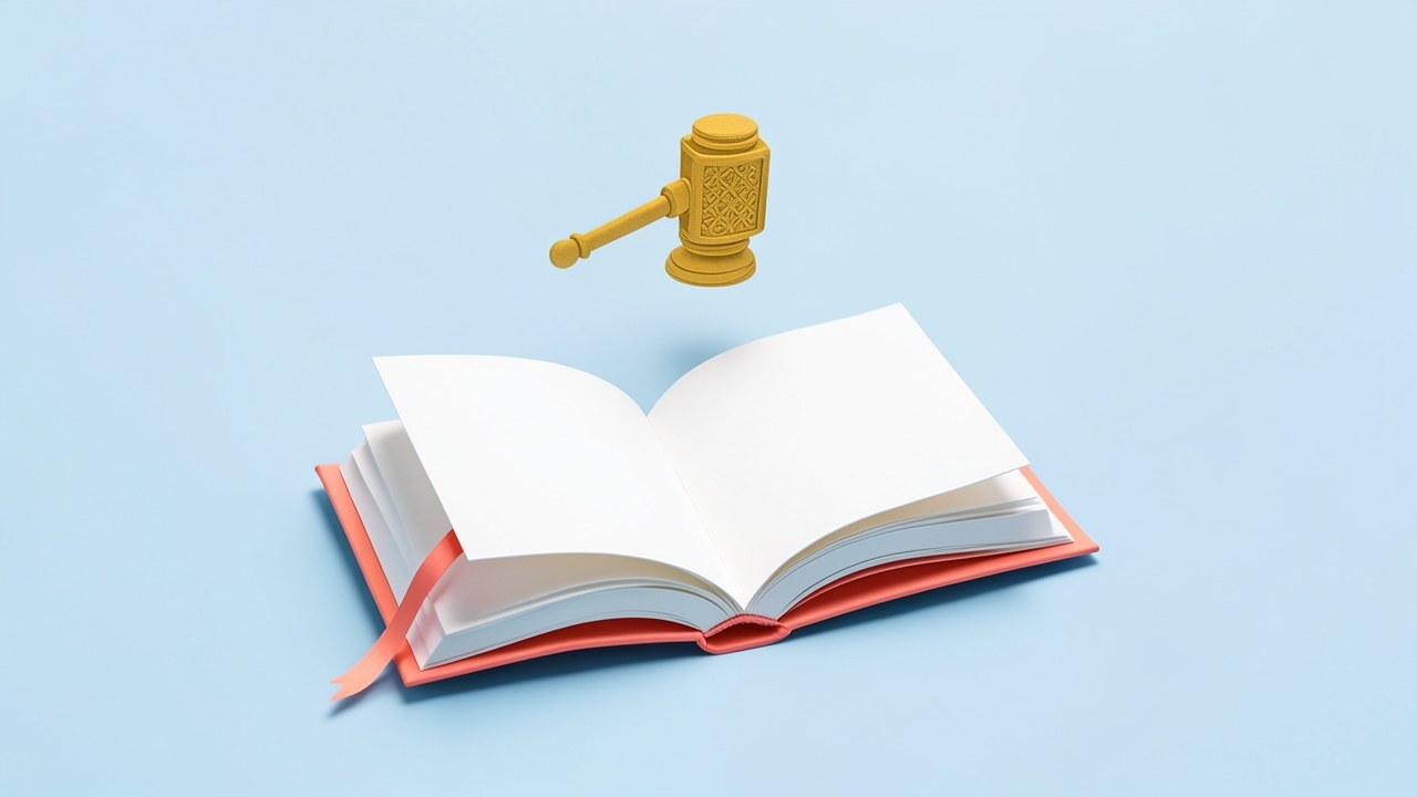 An open book with a gavel icon above it, representing rules and legal agreements.